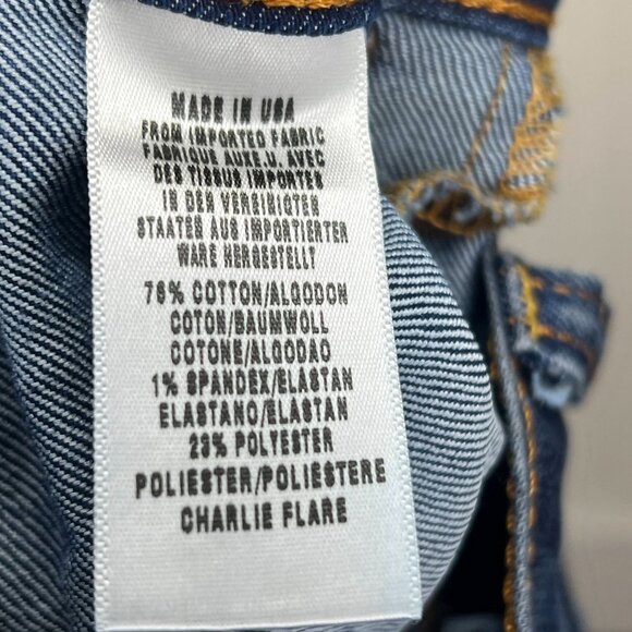 Lucky Brand Dark Wash Charlie Flare Jeans Classic Blue Denim Bell Bottoms - Picture 10 of 12